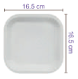 PLATO PLANO DE CARTÓN COLOR BLANCO 16.5X16.5 CM